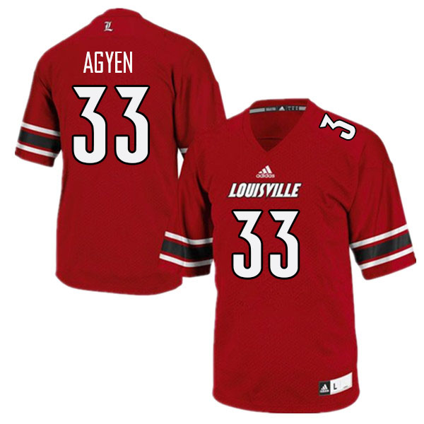Men #33 Mario Agyen Louisville Cardinals College Football Jerseys Stitched Sale-Red